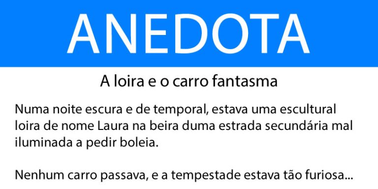Anedota: A loira e o carro fantasma