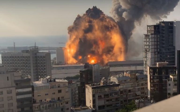 Vídeo captou explosão em Beirute com imagens em 4K