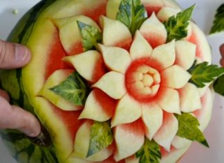 Português encanta com os seus tutoriais de esculturas em frutas