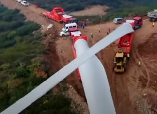 Vídeo mostra como são transportadas as pás das turbinas eólicas