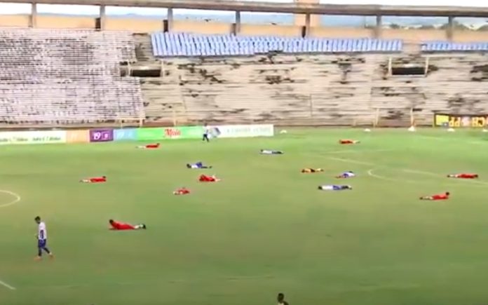 Jogo de futebol é interrompido por um ataque de abelhas Jogo de futebol é interrompido por um ataque de abelhas