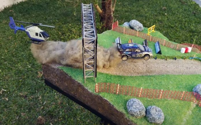 Português cria cenário em miniatura do salto de rali de Fafe