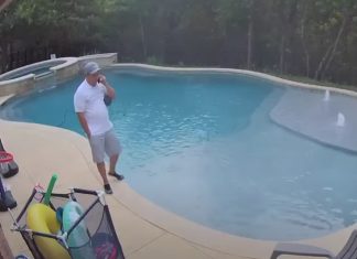 Homem cai à piscina enquanto falava ao telemóvel