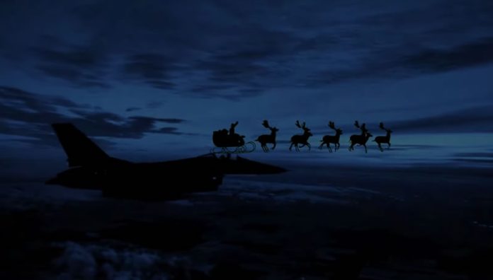 Pai Natal é escoltado pela força aérea portuguesa