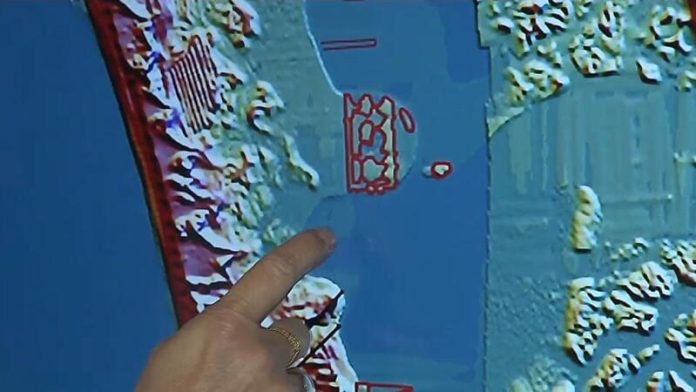 Templo de Hércules submerso na Baía de Cádiz (1) Imagemdigital do fundo domar onde se localiza o templo