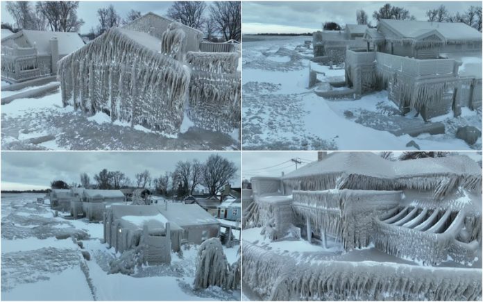 Drone mostra frio intenso que se vive estado de Nova Iorque