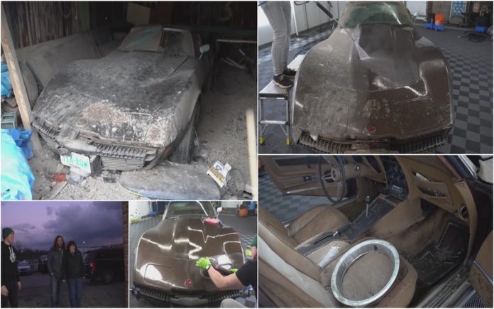 Chevrolet Corvette Stingray recebe limpeza extrema após estar fechado no armazém durante anos