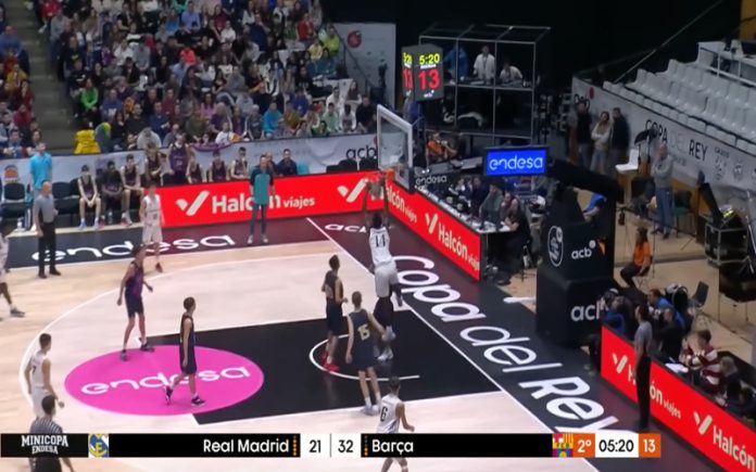 Jogador do Real Madrid com apenas 13 anos mede 2,11m e realizou um jogo monstruoso frente ao Barcelona