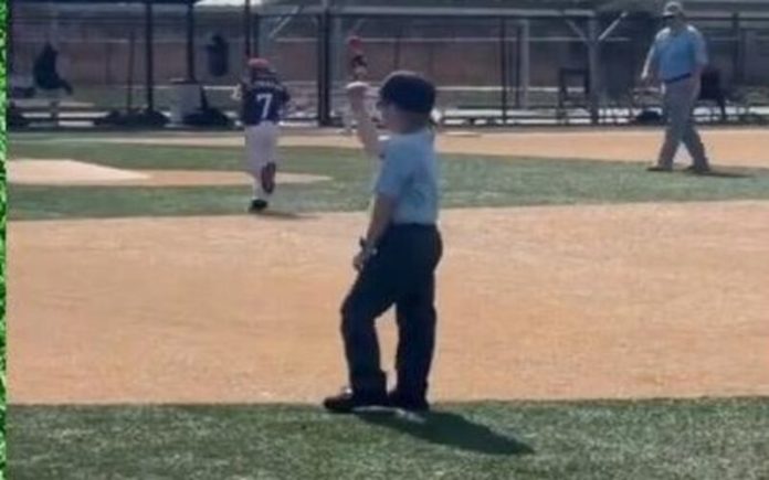 Árbitro de basebol de 7 anos está de olho no recorde mundial do Guinness