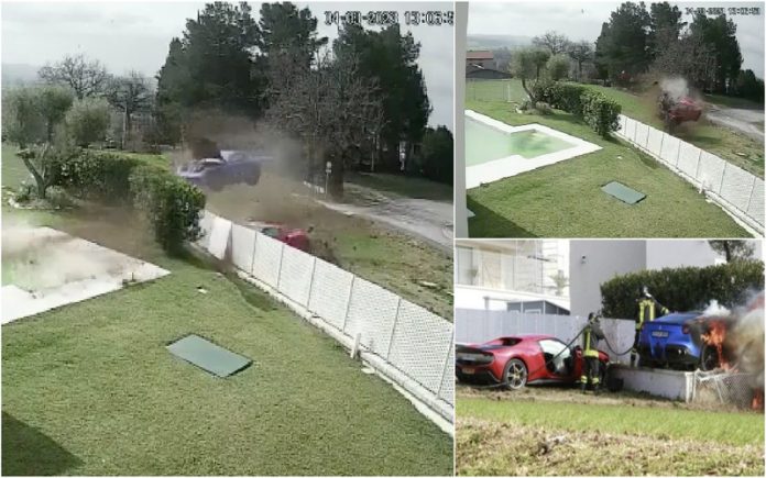 Ferraris sofrem despiste logo após picardia durante a condução
