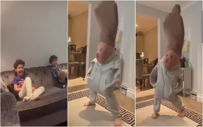 Mãe grávida ensina como meter uma casa animada com uma simples dança