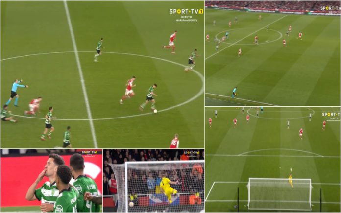 Pedro Gonçalves marca golo de outro mundo contra o Arsenal