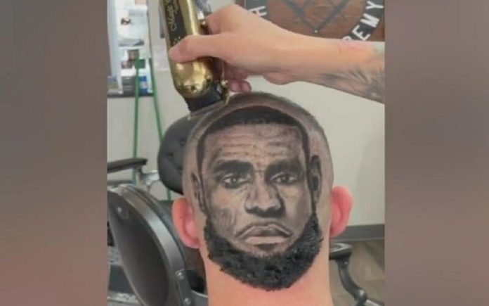 Fã obcecado pelos Lakers tem o rosto de LeBron James no seu cabelo