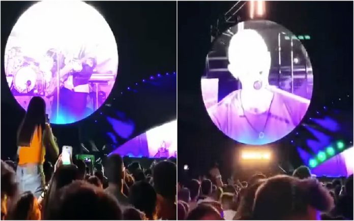 Fã dos Coldplay decide subir às cavalitas, mas muda de ideias em segundos