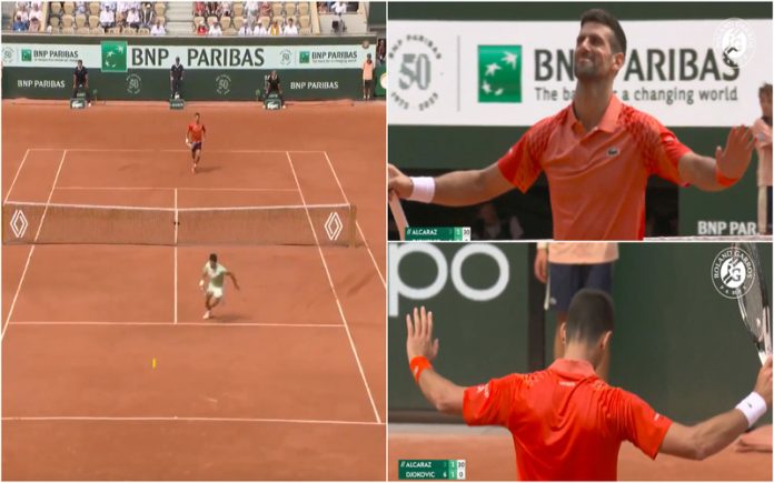 Carlos Alcaraz faz o impossível e consegue ponto incrível contra Djokovic