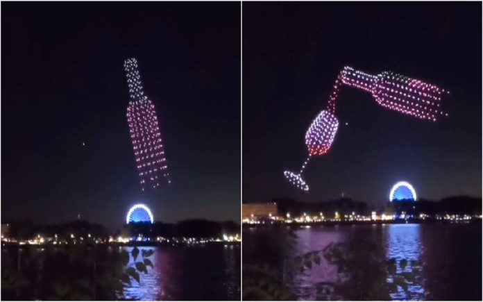 Espetáculo aéreo: 400 drones servem um copo de vinho nos céus de Bordeaux