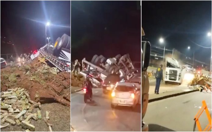 Incidente inusitado: Camião carregado com uma tonelada de cannabis despista-se em frente à polícia