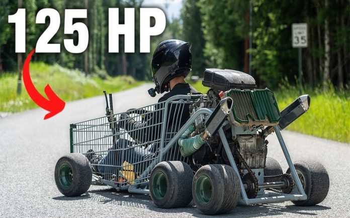 Carrinho de compras mais rápido do mundo impressiona com 125 cavalos de potência