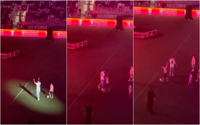 Filho de Messi faz uma cueca ao argentino e é o centro das atenções na apresentação ao Inter Miami