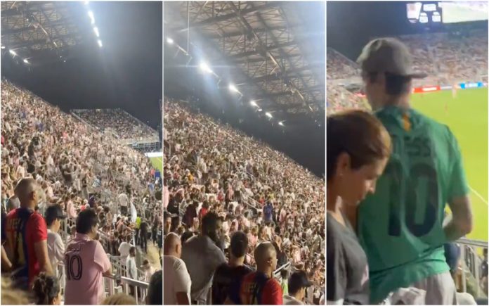 Adeptos abandonam estádio após substituição de Messi aos 78 minutos