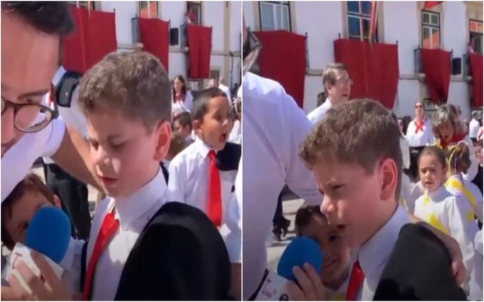 Hilariante apelo de criança portuguesa durante cortejo ao sol torna-se viral