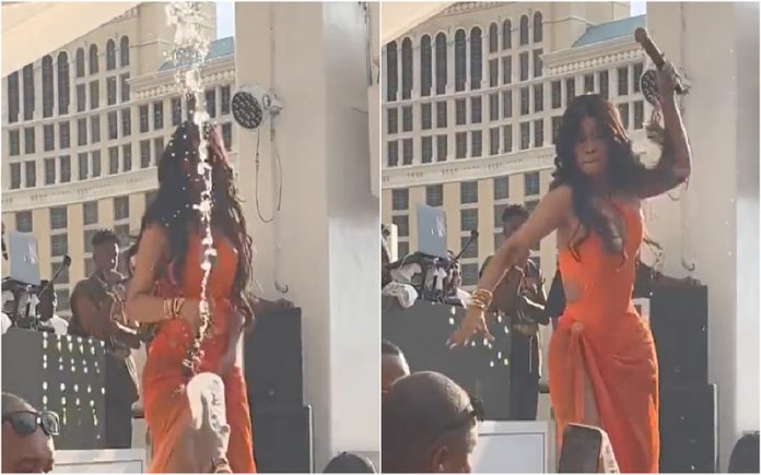 Fã lançou bebida para Cardi B e a cantora respondeu de forma agressiva