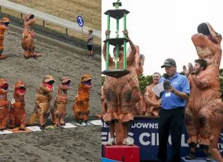 Corrida de “T- Rexes” termina em final fotográfico inusitado