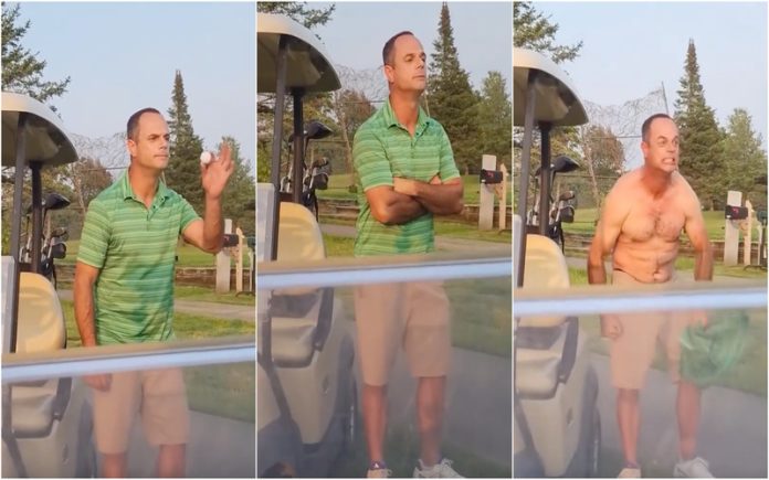 Golfista irrita-se depois de ter sido acusado de roubar uma bola de golfe