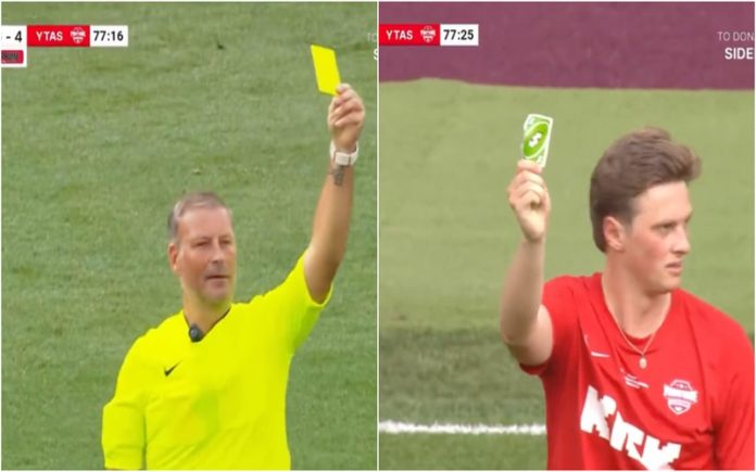 Jogador viu cartão amarelo mas reverteu-o com uma carta do uno