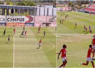 Júnior do Benfica marca um golo do meio-campo que promete correr mundo