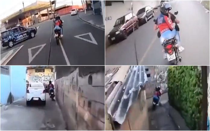 Perseguição policial a motociclista no Brasil