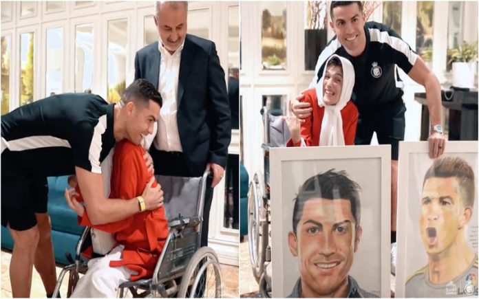 Cristiano Ronaldo foi surpreendido com uma oferta de jovem paraplégica iraniana