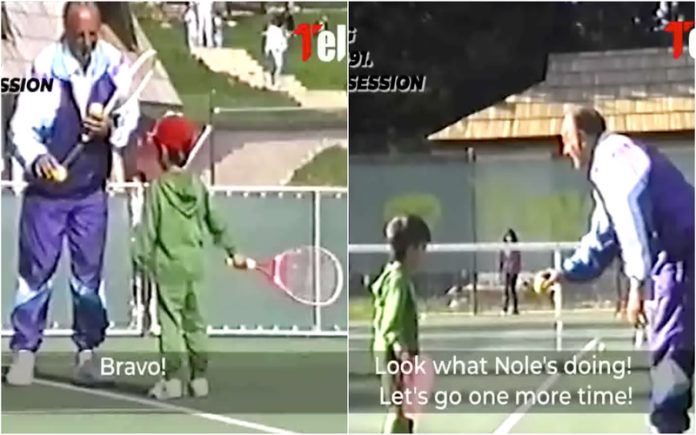 Vídeo raro do primeiro treino de Djokovic em 1991