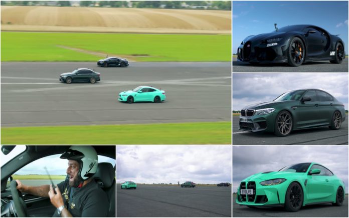 Corrida incrível entre Bugatti Chiron Super Sport vs BMW M5 de 1000cv vs BMW M4
