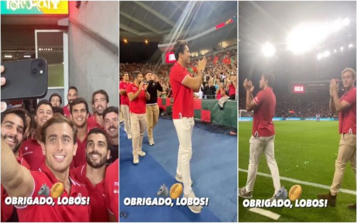 Seleção de Rugby é ovacionada ao Intervalo do Jogo entre Portugal e Eslováquia