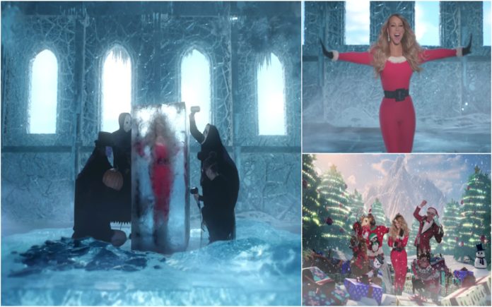 Logo após o Halloween, Mariah Carey descongelou e abriu a época natalícia