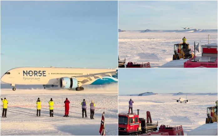 Boeing 787 aterra pela primeira vez na Antártida e o momento histórico ficou registado