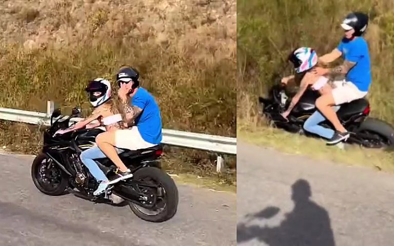 Casal em moto: Quando a emoção ignora as leis da Física