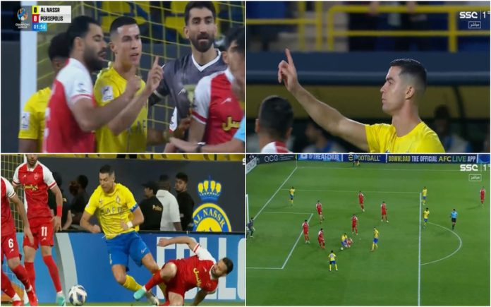 Ronaldo assume que não sofreu penálti e pede ao árbitro para anular