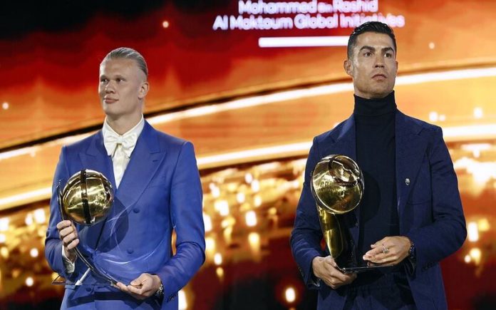 Ronaldo é estrela nos prémios no Globe Soccer Awards e felicita Haaland pelo prémio de melhor jogador