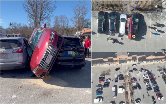 Acidente bizarro desafia a gravidade Carro estacionado quase na vertical intriga autoridades