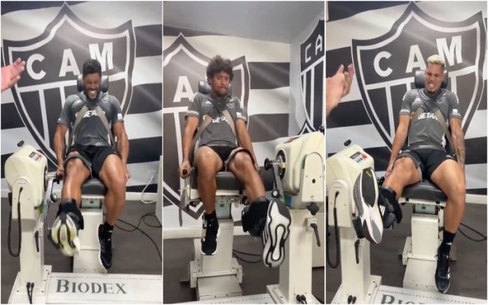 Hulk destaca-se dos colegas em exercício de força e impressiona