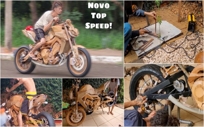 Mota de cartão ganha vida com pneus reais