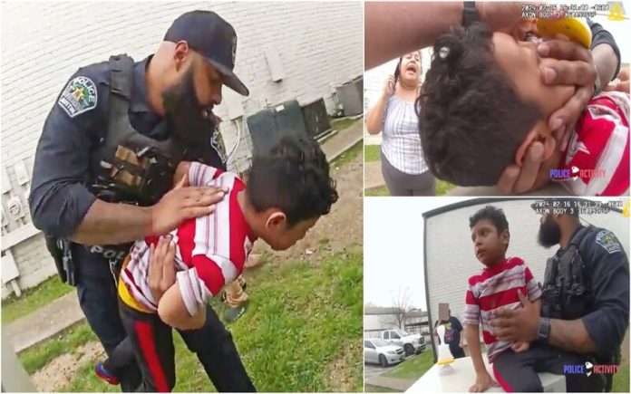 Bodycam mostra momento em que polícia salva menino que se estava a engasgar