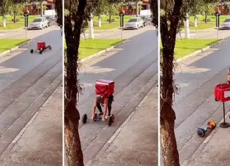 Estafeta brasileiro impressiona com a sua forma extremamente inusitada de fazer suas entregas