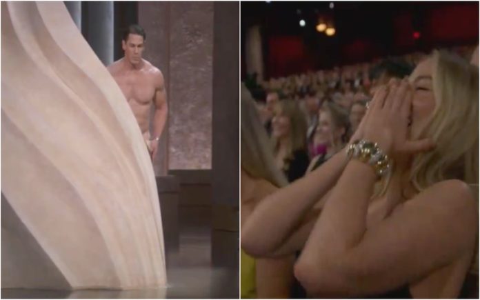 John Cena subiu ao palco dos nu para entregar o Oscar para Melhor Figurino