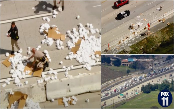 Papel Higiênico causa engarrafamento épico em autoestrada dos EUA