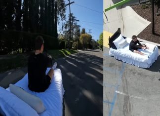 Youtuber transforma a sua cama num carro de corrida para nunca mais chegar atrasado