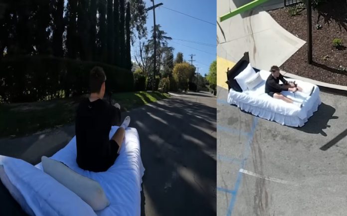Youtuber transforma a sua cama num carro de corrida para nunca mais chegar atrasado Youtuber transforma a sua cama num carro de corrida para nunca mais chegar atrasado