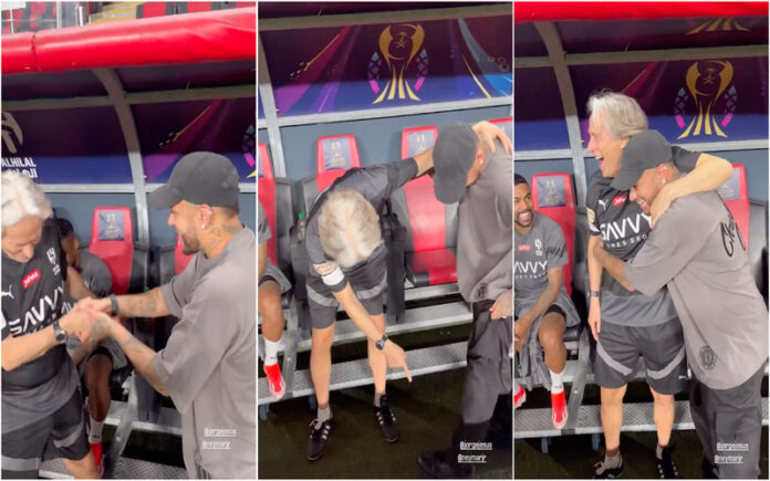 Neymar felicita Jorge Jesus pelos mais recentes recordes mas JJ prefere falar dos sapatos do brasileiro